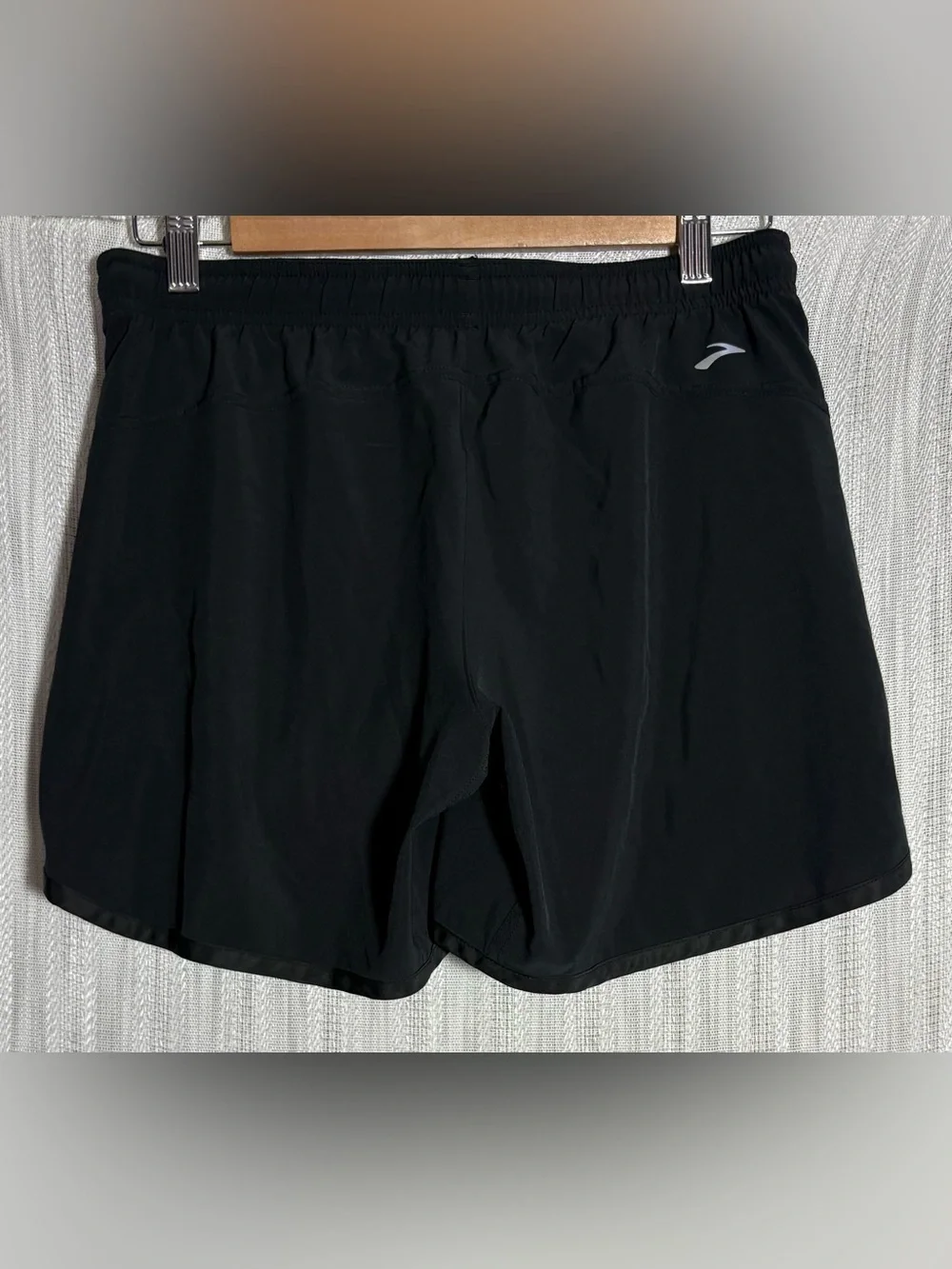 Brooks Black Athletic Running Shorts with Logo - Picture 3 of 4